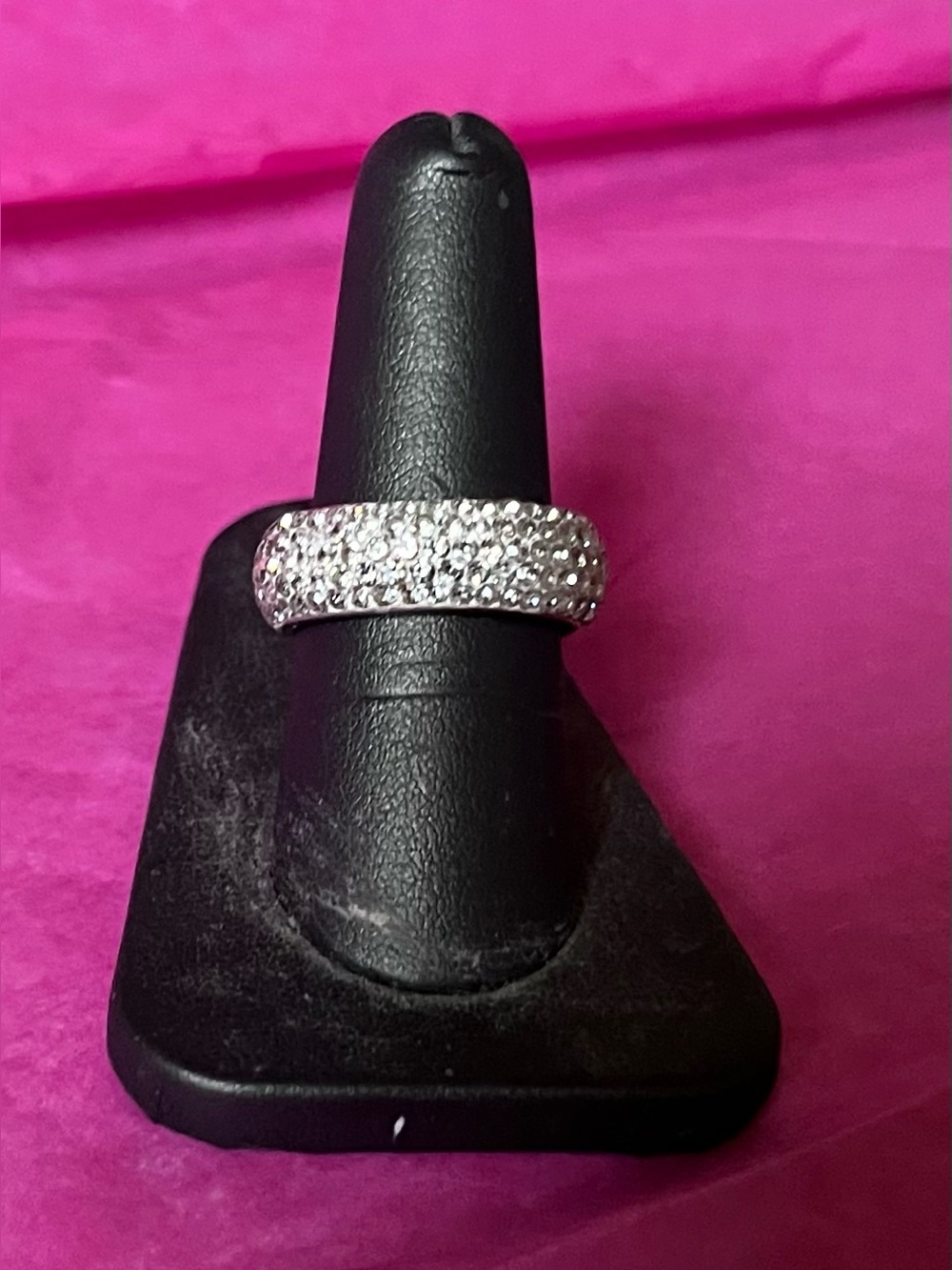 Silver Pavé Crystal Dome Ring - Women Jewelry
